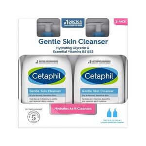 Cetaphil Gentle Skin Cleanser 20oz 2 Pack Sensitive Dry Skin Face Wash